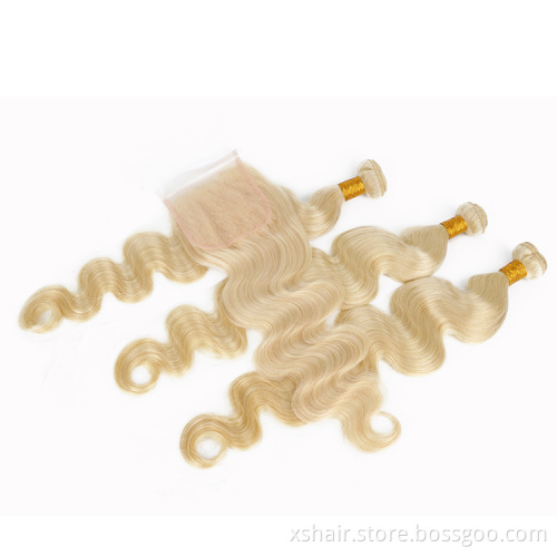 2021 Best Selling Straight Russian Free Sample Raw Human Hair 100% Virgin Blonde 613 Human Hair Bundles